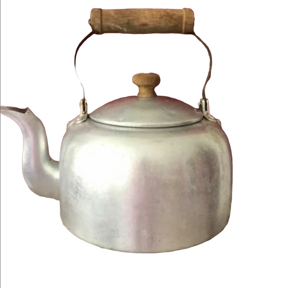 VTG MIRRO ALUMINUM KETTLE WITH WOODEN HANDLE 5 QT